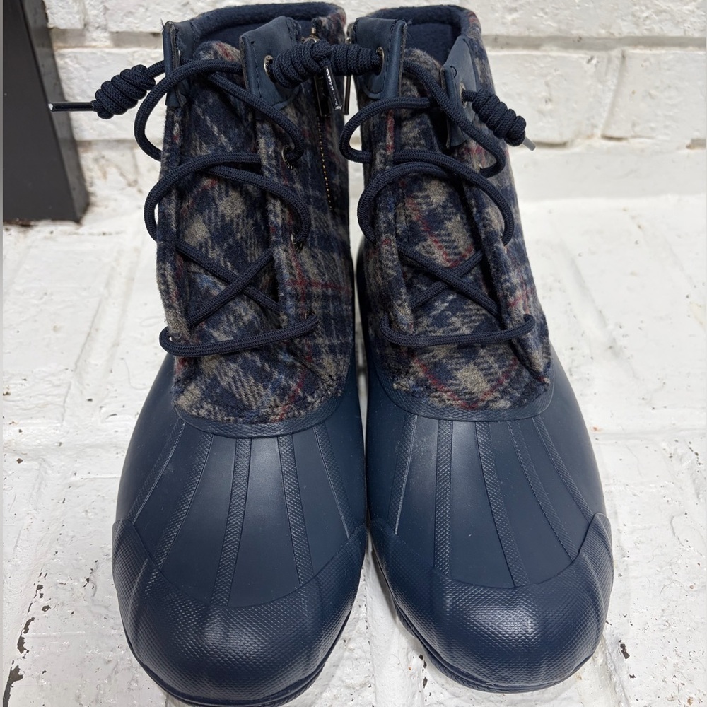 Sperry Navy Plaid Duck Boots - Picture 3 of 5